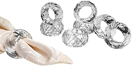 Набор от притежателите на пръстени за салфетки kitCom с кристали от 8, Луксозни пръстени за салфетниц K9 с кристали, дизайн с форма на диамант, Катарами за салфетки за Пр
