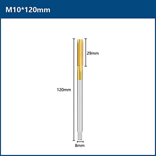 Метчик за шуруповерта M2-M12 Метчик за резби с Директен Канавкой Дължина 90-150 Метричен Машинен Метчик за Метални инструменти за нарязване на резба 1 бр. (Цвят: M10x120)