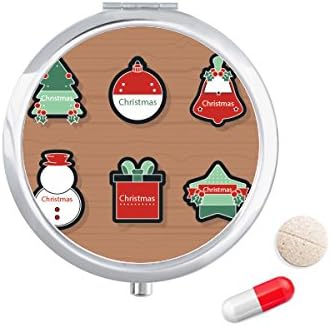 Коледен Символ На Коледа Cartoony Икона Калъф За Хапчета В Джоба Кутия За Съхранение На Лекарства Контейнер Опаковка