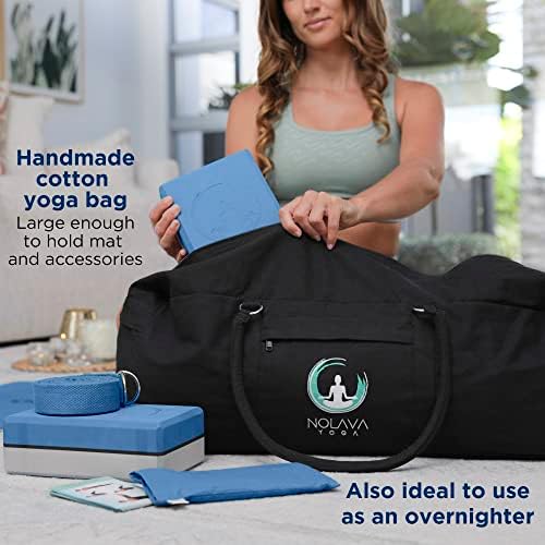 Комплект постелки за йога NOLAVA от 7 теми - Чанта за постелки за йога аксесоари за йога | ЕКОЛОГИЧНО Чист килимче