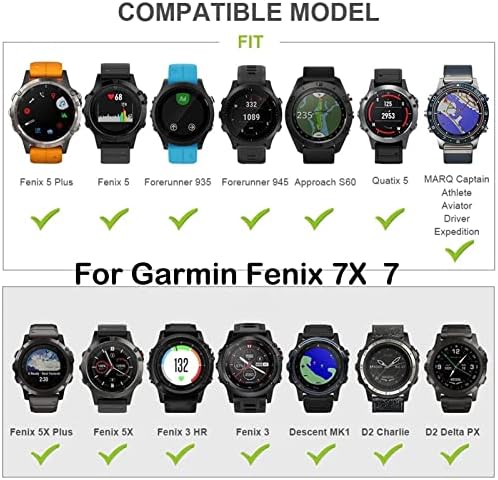 UMCNVV Силиконов Каучук Quickfit За часовници на Garmin Fenix 6X Pro Watch Easyfit Каишка На Китката, За смарт часа Fenix 6 Pro 26-22 мм Каишка