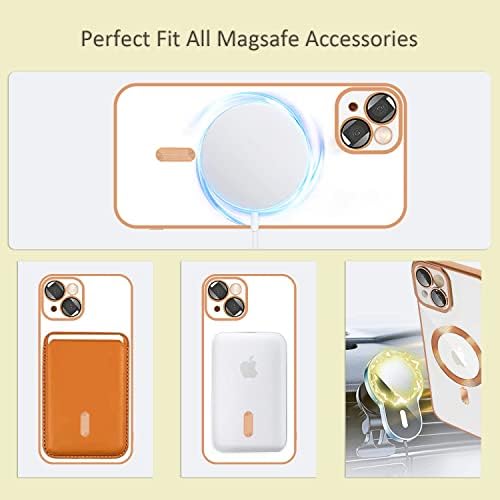 Калъф GayoJ за iPhone 13, прозрачни, магнитни калъф, съвместим с MagSafe [устойчив на удари и прахоустойчив] [Вградена защита на обектива на камерата], Брони, калъф за телефон з?
