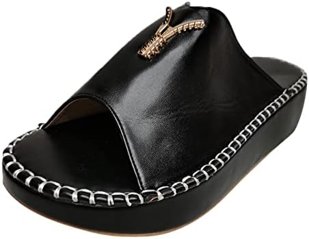 Чехли пързалки за жени клинове обувки за жени, комфорт сандали с еластична лента на щиколотке ежедневни Бохемската