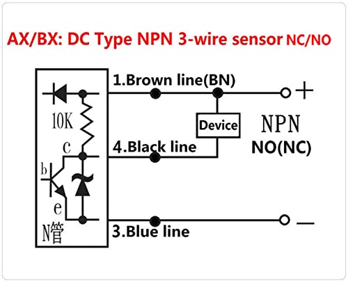CNCTOPBAOS 3ШТ LJ12A3-4-Z/BX NPN Ключове без сензор за Откриване на Индуктивен без контактен ключ Нормално отворен 4 мм Разстояние