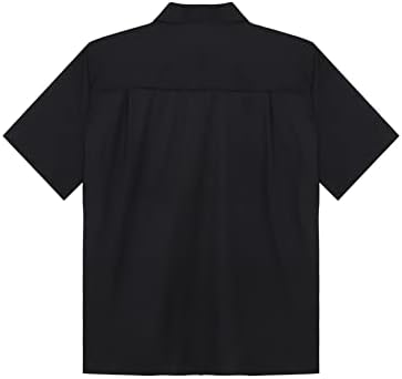 JEEYJOO Мъжка Риза за Боулинг в Ретро стил от 50-те години, Риза с копчета и Къс ръкав, Ежедневни Ризи За Боулинг на Петдесетте години