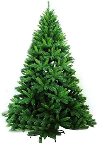 ZPEE Зелена Коледна елха с Гол от дърво, PVC Материал Изкуствена Бор на панти с метална стойка Лесно се монтира Коледна украса