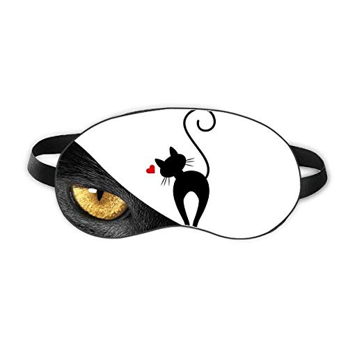 Облегалката за глава за очите на Животните Sihouette Cat Sihouette във формата на Сърце С Тъмен Косметологическим