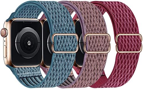 Дебели Ластични найлонови въжета Solo Loop, съвместими с Apple Watch 41 мм 40 мм, 38 мм, Регулируема Сплетен