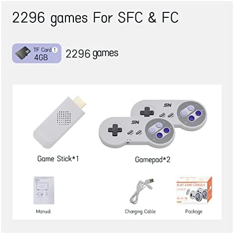 подарък за момчета, безжична HD-съвместима конзола Plug And Play за NES, SNES 300 + Ретро 16-битова 8-битова