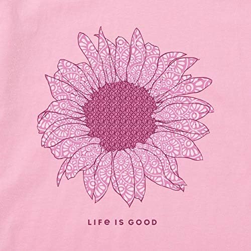 Женска тениска Life is Good Crusher с Графичен V-Образно деколте, Френски слънчоглед
