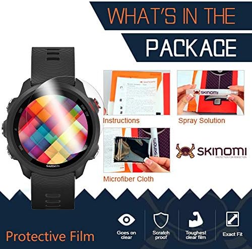 Защитно фолио Skinomi, която е съвместима с Garmin Forerunner 245 (6 опаковки), Прозрачен филм TechSkin TPU със