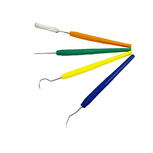 Комплект разноцветни лабораторни шпатула Edu-Labs EL-290123 с пластмасови дръжки (опаковка от 4 броя)