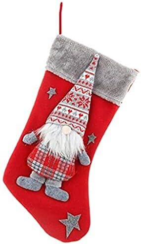 HUANGXING - 2 бр. Коледни Чорапи, Коледни чорапи, Домашни Персонални Декорации за Отглеждане за семейна празничния сезон,
