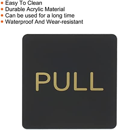 Push-pull Врата Знак PATIKIL, 8 Опаковки, Самозалепващи Кв. Акрилни Стикери за врати, с монтиран на стената Маркер за офис магазин,