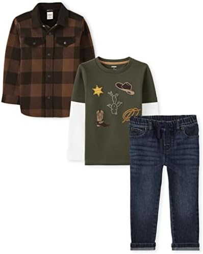Тениска и панталони с дълги ръкави и модел за момчета Gymboree в тон за деца