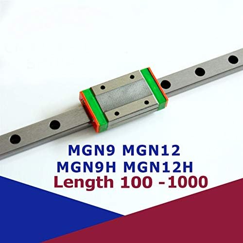 AXWERB 1 бр. употреба MGN9 600 мм + 4 бр. блокове MGN9C/MGN9H Мини Линейна Употреба Подвижен блок за 3D принтера (Цвят: MGN9C, дължина на жлеба на скалата: 600 мм)