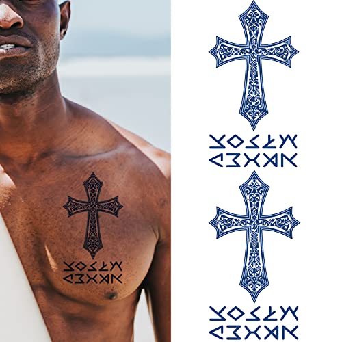 Сладък Полупостоянные татуировки за мъже и жени, Временна Татуировка под формата на Кръст за възрастни и Деца,