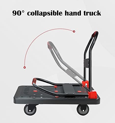 Количка-платформа с 5колела 60x90 см, Панелна количка-тласкач, сгъваема количка, сгъваема ръчна количка за товарене