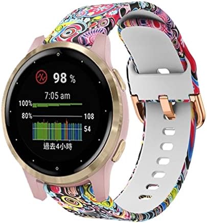 KANGDD 18 мм и каишка за смарт часовници на Garmin Venu 2S/Vivoactive 3S 4S Силиконов Гривна Взаимозаменяеми Каишка Аксесоари за гривна Active S (цвят: NYHX, размер: универсален 18 мм)