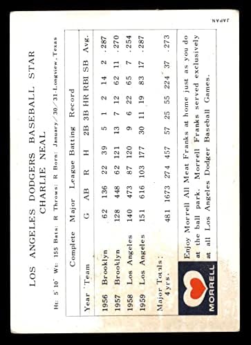 1960 Морел Mit Чарли Нийл Лос Анджелис Доджърс (Бейзбол карта) ДОБРИ Доджърс