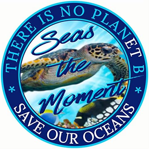 Стикер Save The Turtles - Vinyl стикер Seas The Moment | Запазване на нашите океани и морски животни, Промяна на