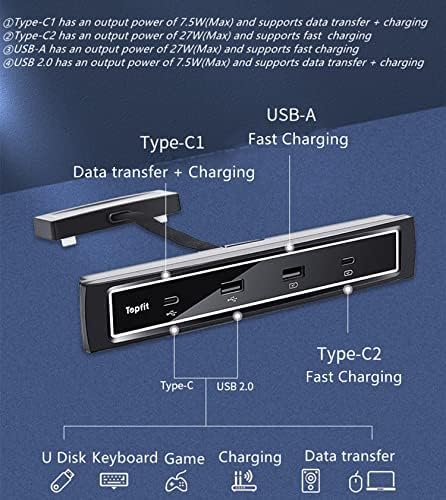 2023-2021 Tesla Модел Y Модел 3 Зарядно устройство 4 в 1 USB Hub Централна Конзола Адаптер Кабел на Зарядно Устройство