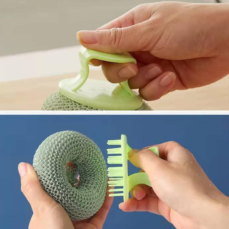 Многофункционални Почистващи топки от влакна Sainal, за Многократна употреба Скрубери за почистване, Многоцветен Многофункционален инструмент за Почистване на дома