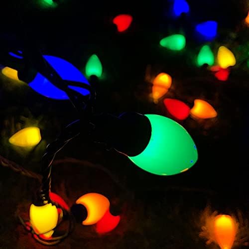 PARKIM Коледа C9 + C6 Светлини Ред Открит 50 Многоцветен LED Клубничная Коледно Дърво Водонепроницаемое Украса Вътрешен