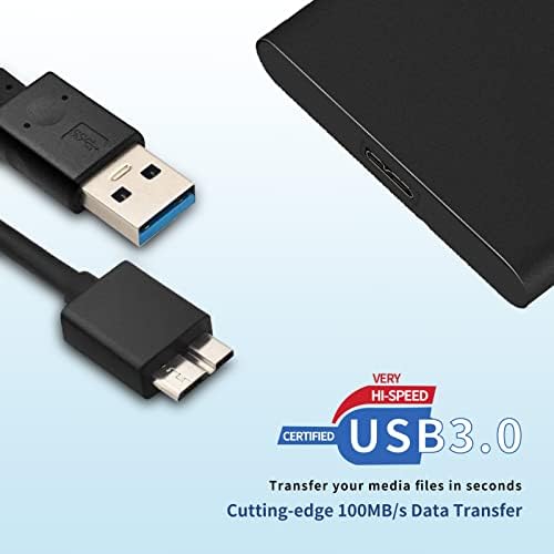 Ултратънък преносим Външен твърд диск TEYADI 500GB HDD, USB 3.0 за PC, Mac, преносими компютри, PS4, Xbox one, Xbox