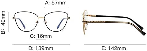 Очила за четене RESVIO Cat Eyes за Жени, Квадратни Модни Метални Очила за четене Ръчно изработени, Златисто-Червен