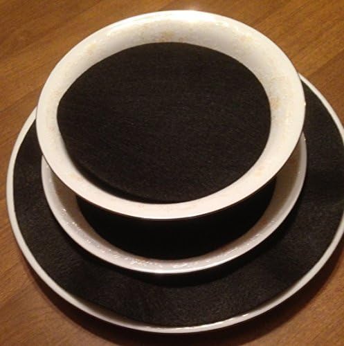 Разделители за чинии от филц LAMINET - БЯЛ - Комплект от 48 фигури - Включва (12) Разделители за масата за хранене чинии с диаметър 10 см, (24) Разделители за маруля /десертни ч?