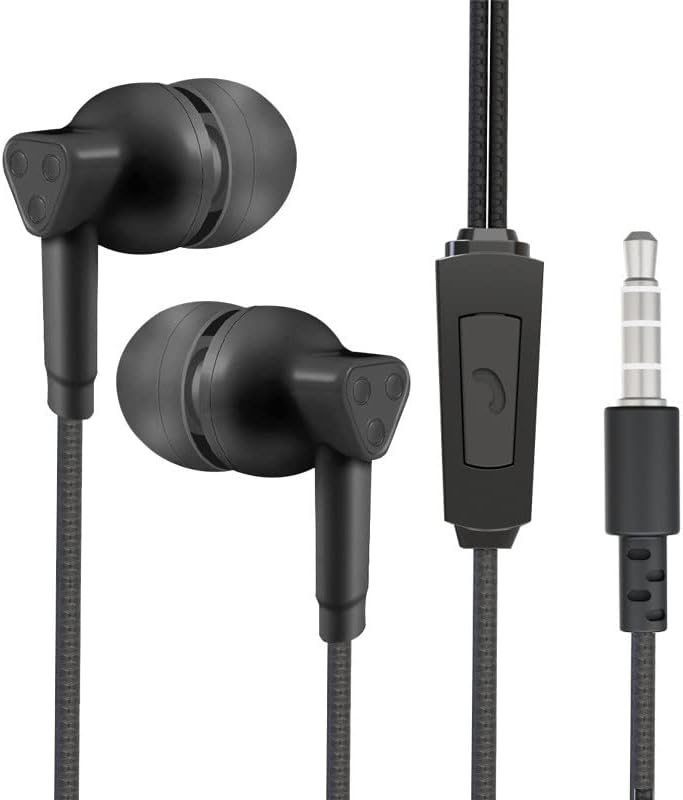 Ушите Слушалки с микрофон с 3.5 мм Слушалки с Кабел за смартфони с iOS и Android, Лаптопи, Mp3, игри, работна слушалки Walkman