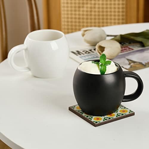 Набор от Кафе на Steins LYEOBOH, Порцеланови чаши за Кафе, Чаши за Кафе с обем от 14 унции, Керамични Чаена Чаша за