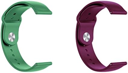 Быстросъемный каишка за часовник ONE ECHELON, съвместим със силикон каишка за часовник Huawei Honor Магия с катинар върху бутона, опаковка от 2 броя (зелен и лилав)