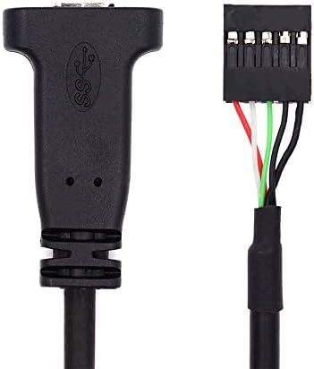 cablecc Однопортовый USB 3.1 USB-C Тип C Женски USB 3.0 19pin Заглавие Кабел за дънната платка 40 см
