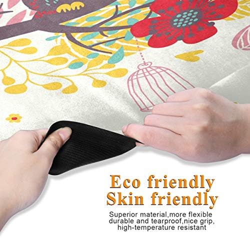 Baofu Мультяшная Бухал Нескользящий килимче За Йога Упражнения Фитнес Устойчив на Гореща Мат Дълъг TPE Сгъваем Натурален