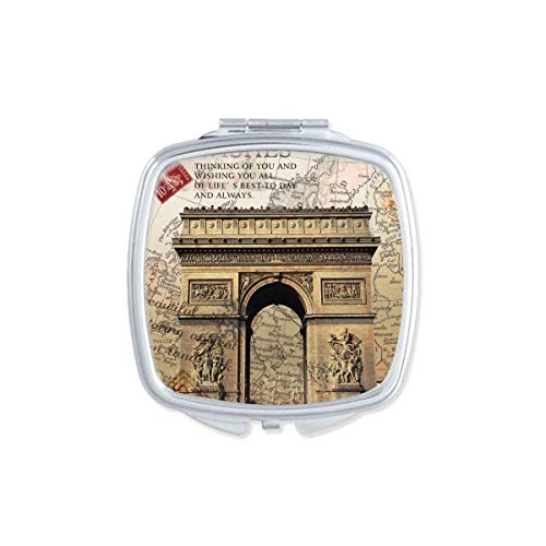 Триумфалната Арка Е Най-Доброто Парижское Огледало Компактно Преносимо Карманное За Грим За Двустранно Стъкло