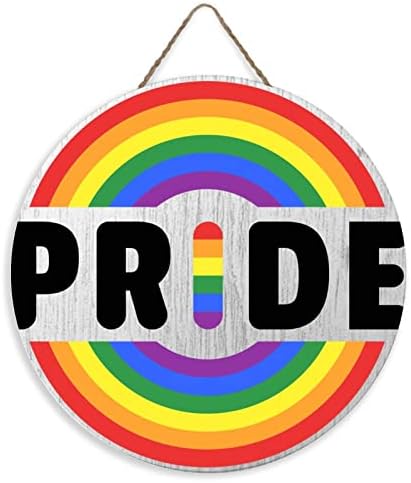 Гей Гордост Дървена Табела Гордост Дъга на Лгбт-Pride Кръгла, Добре Дошли у Дома Врата Закачалка, ЛГБТ-PRIDE Декор Входната Врата на Верандата Знак, Подарък за Нов Дом, По