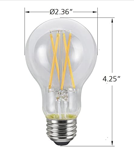 Led крушка на Едисон с подсветка, Реколта лампа с нажежаема жичка, A19 9 W, 800 Лумена, с регулируема яркост, 2700 К, Цокъл