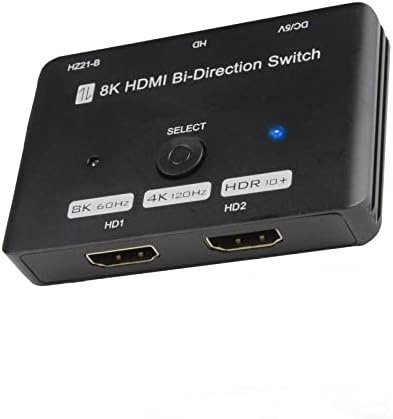 HDMI превключвател 2.1, двупосочен превключвател ALYYDBG HDMI 2.1 48 gbps Поддържа 2in 1out или 1in 2out, 8K @ 60Hz 4K @ 120Hz 2K @ 144Hz и е подходящ за Xbox PS5/4 HDMI проектори TV
