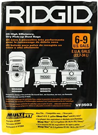 Високоефективни торби за сухо почистване Ridgid VF3503 за мокри / сухи прахосмукачки Ridgid обем 6-9 литра at