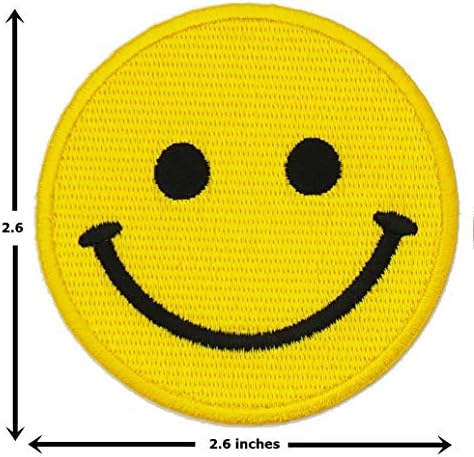 Графична Прах 6 Цвята Усмивка, Напълно Бродирана Желязо Нашивке, Усмивка, Нашивка за Щастлив Лице, Забавни Емотикони с