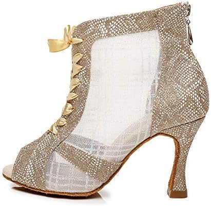 AOQUNFS/ Дамски обувки за танго и Салса с отворени пръсти, Женски Обувки за латино танци, Кристали, Обувки за латино танци, модел YCL434