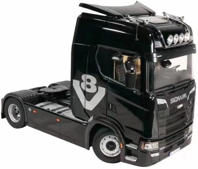 за NZG за Scania V8 730S 4x2 Черно 1/18 MOLDED ПОД НАЛЯГАНЕ Модел камион, Готов за монтаж