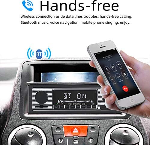 Автомобилна стерео FYPLAY Classic Bluetooth, FM радио, микрофон, Вграден микрофон, Порт USB/SD/AUX, Поддръжка на MP3/WMA/WAV, Авто мултимедиен плеър с две дръжки за управление, дистанцион?