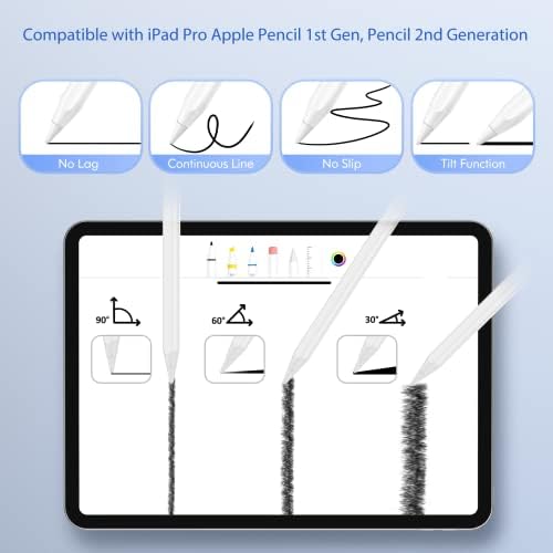 Сменяеми накрайници от 4 опаковки, съвместими с молив Apple Pencil 2 поколения за iPad Pro - Съвет iPencil за iPad Молив 1 st /Молив на 2 поколения, Бял