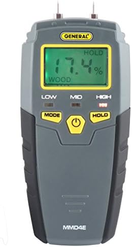 General Tools MMD4E Дигитален Влагомер, Детектор за течове на вода, Тестер за влага, Контактен Тип и Инфрачервен Термометър