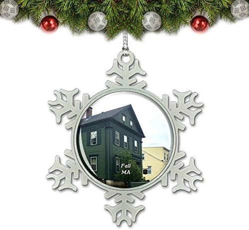 Умсуфа Fall River Къща Лизи Борден Масачузетс, САЩ Коледен Орнамент за Украса на Елхата Crystal Метален Сувенир Подарък