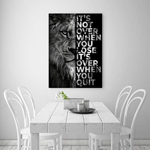 Лъв Вдъхновяващи Стенен Арт Предприемач, е Цитиран да казва, Че Това Не е Края, Когато вие Губите Плакати на Платно-Мотивационен Лъв Печат върху Платно, Рамкирана Ка