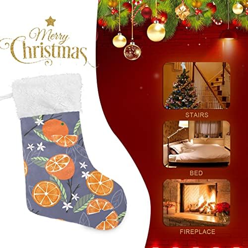 Коледни Чорапи ALAZA с Плодово-Оранжев Дизайн, Класически Персонализирани Големи Чулочные Украса за Семейни Тържества, декорация за Партита, 1 опаковка, 17,7